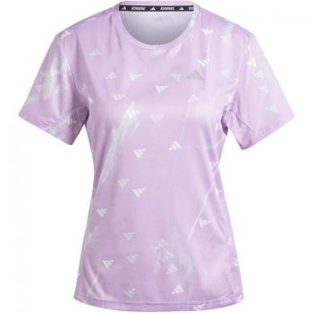 Camiseta de running adidas Run It Brand Love Bliss Lila Mujer