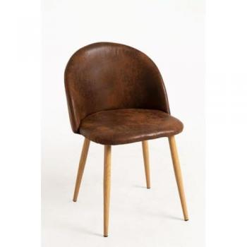 Silla de Comedor Vint Polipiel Marrón Vintage