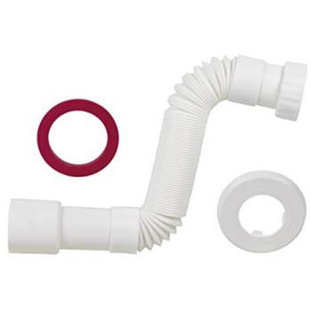 Tubo Flexible Blanco 1 1/4 Ø32-40 mm Longitud Ajustable 300-720 mm para Lavabo y Bidé