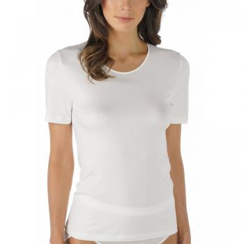 Camiseta de mujer Mey Emotion champán 46, diseño básico sin costuras laterales, mezcla de algodón y elastano