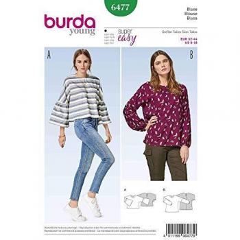 Burda patrón 6477 – Bata, Papel, Color Blanco, 19 x 14 x 0,5 cm