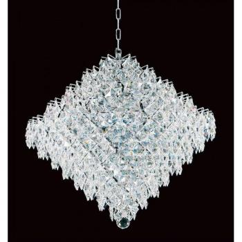 Araña de Cristal Diamond Chrome 18 bombillas 63cm con marco cromado