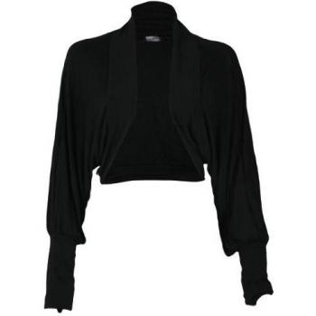 Señoras Batwing manga larga Bolero para mujer Jersey Bolero Cardigan Top 8 - 14 negro negro M/L