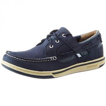 Sebago Triton Three Eyelets Náuticos de hombre de piel color azul, tamaño 41.5 EU