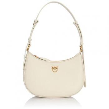 White Silk Mini Half Moon Shoulder Bag for Women