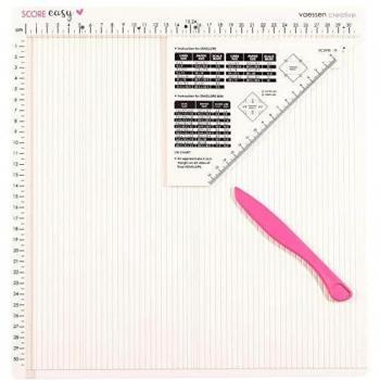 Vaessen Creative Score Easy Base para Marcar en CM con Plegadera de Hueso y Guía para Hacer Tarjetas y Manualidades con Papel, Blanco, 30,5 x 30,5 cm, 30.5 x 30.5 cm