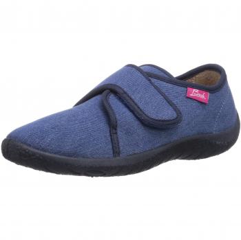 Zapatillas de casa BECK azul denim con suela acolchada, ajuste estrecho y algodón robusto y transpirable