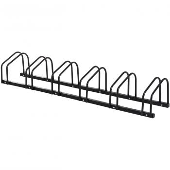 Soporte para 6 bicicletas de acero - Negro