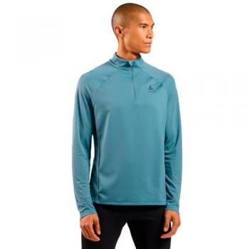 Camiseta Odlo Essentials Ceramiwarm Half Zip manga larga azul celeste - XL