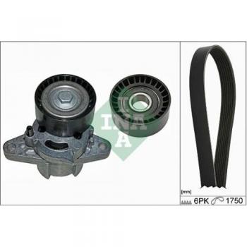 Kit de correas trapezoidales Poli V INA 529 0164 10 para RENAULT CLIO 2 y MEGANE 3