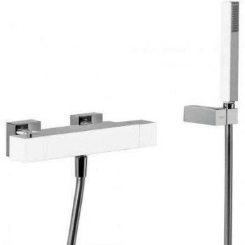 Tres Griferia - Bañera-Ducha Termostática Con Cascada. Ducha De Mano Anticalcárea Con Soporte Orientable Y Flexo Satin