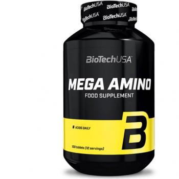 Mega Amino 3200 - Aminoácidos Esenciales, 100 tabletas, marca Biotech USA