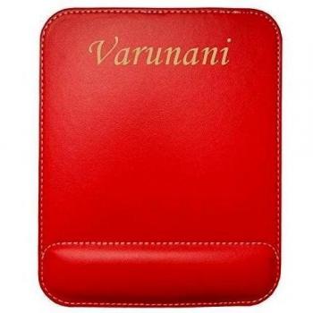 Almohadilla de cuero sintético de ratón personalizado con el texto: Varunani