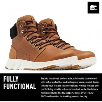Sorel Mac Hill Lite Mid Waterproof Leather Boots for Men - Brown