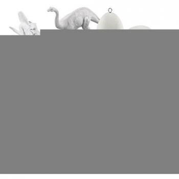 Dinosaurios con huevos, l. 15 cm, A: 6,5 cm, blanco, 12set
