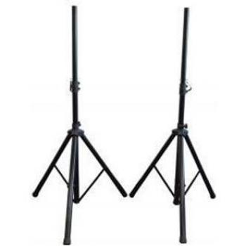 Heavy-Duty Speaker Stand Kit with Carry Bag - 55 lbs Max Load - Black