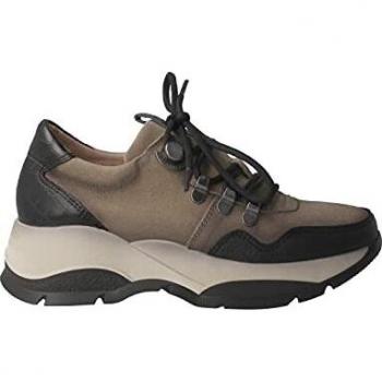 HISPANITAS - Andes HI211888 Taupe - Zapato Deportivo de Piel, con cuña y Plataforma, Cordones, Suela de Goma, para: Mujer Color: Taupe Talla:41