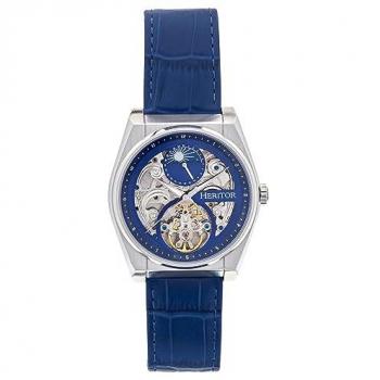 Heritor Automatic Daxton Blue Skeleton Watch - Men's Stainless Steel