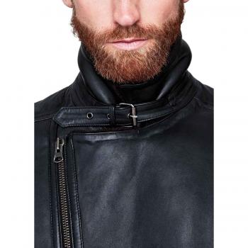 NORTON - Cazadora Piel Hislop Hombre Color: 999 Black Talla: Size M