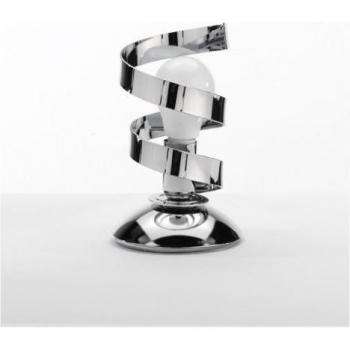 Lámpara de mesa ZOE Ribbon Metal Cromo, diseño moderno, acabado en cromo brillante, base metálica resistente, difusor de luz suave para una iluminación cálida y acogedora, ideal para decoración contemporánea
