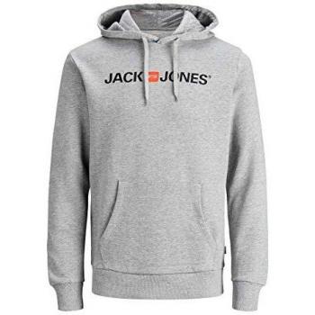 Jack & Jones Essentials Hoodie JJECORP - Grey Melange, Men's Regular Fit with Old Logo