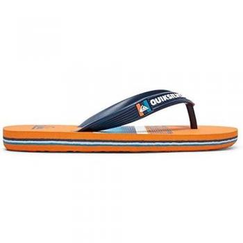 Quiksilver Molokai Slab-Flip-Flops for Boys 8-16, Chanclas para Niños, Blue/Blue/Orange, 35 EU
