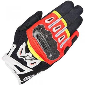 Alpinestars SMX-2 Air Carbon V2 Motorcycle Gloves - Black/Red/Yellow 2XL