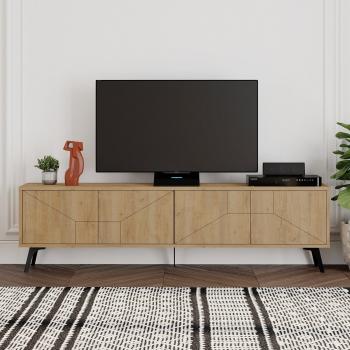 Mueble TV Dune 180 cm Roble con 4 puertas efecto Roble
