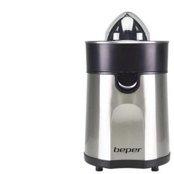 Exprimidor Eléctrico Beper P102EST001 con Cuerpo de Acero Inoxidable, Beccuccio Antisgocciolamiento y Dos Conos Inclusivos