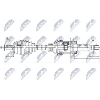 Árbol de transmisión NTY NPW-VV-026 con características de alta resistencia y durabilidad