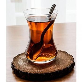 Topkapi - Juego de 6 vasos de té turcos Filiz, 111 cc, transparentes