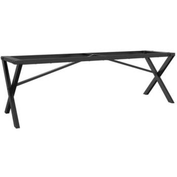 X-Legs Patas de mesa de centro estructura X en acero, medidas 140x30x43 cm, color negro