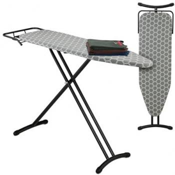 Tabla de Planchar Plegable y Regulable en Altura para Plancha de Vapor, 110x33 cm, Gris - Relaxdays