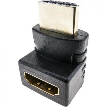 BeMatik Adaptador HDMI Macho/Hembra Acodado Arriba - Adaptador HDMI de tipo HDMI-A macho a HDMI-A hembra acodado arriba