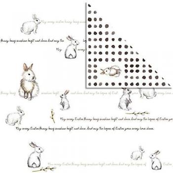 Papel de Diseño con Motivo de Conejo, 30,5x30,5 cm, 180 gr, 5 Hojas/1 Paquete