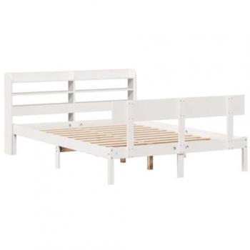 Estructura de cama sin colchón madera maciza de pino 160x200 cm