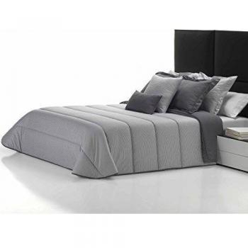 Belnou Tacto Seda Rayas 300Gr Edredón Nórdico Stripe, Microfibra, Gris, 240x220x8 cm