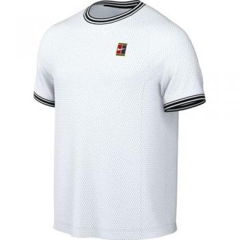 NikeCourt Heritage Camiseta de tenis de manga corta para hombre en color blanco, talla L