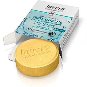 Lavera Basis Sensitiv Champú-Ducha Sólido 2 en 1 Hydro Feeling, 50 g
