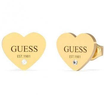 Pendientes Guess mujer STUDS PARTY JUBE02177JWYGT-U acero inoxidable dorado forma corazón lisos