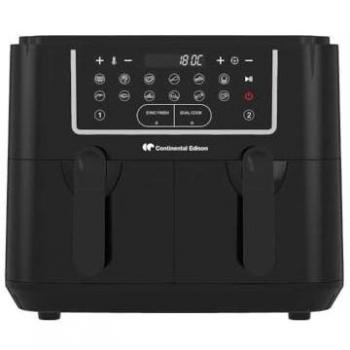 Freidora de Aire Sin Aceite Continental Edison 2400 W 9 L con Bandejas Dobles Negra