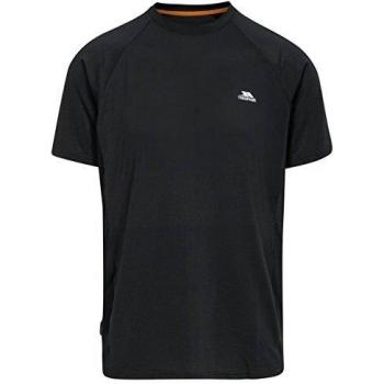 Trespass Cacama Quick Dry Stretch T-Shirt para Hombre con Bolsillo para Llave, Hombre, Camiseta elástica de Secado rápido con Bolsillo para Llaves, MATOTSN10004_BLKXL, Negro, XL