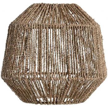 Pantalla de Lámpara de Hierba Marina Natural 30x30x28 cm - Estilo Seagrass