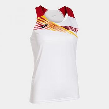 Camiseta sin mangas Joma Elite X mujer blanco rojo