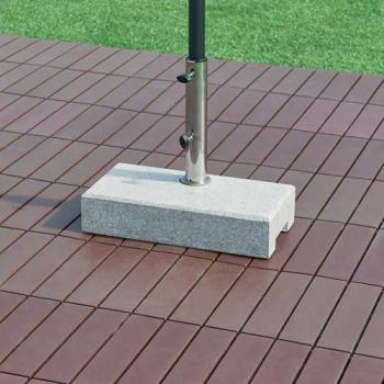 Soporte de Sombrilla Rectangular Bomba en Granito Gris 45x23x10 cm