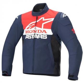 Chaqueta Textil Impermeable Alpinestars Honda SMX Softshell - Negro/Rojo/Azul