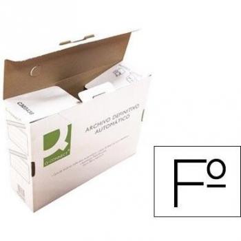 Caja archivo definitivo q-connect folio carton reciclado cierre con lenguetas255x360x100 mm