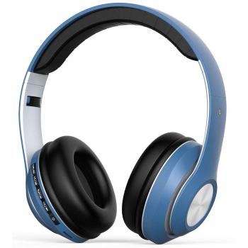 Auriculares Bluetooth Inalambricos con Micrófono, Over-Ear Auriculares de Diadema Plegable,Hi-Fi Bass Estéreo, Manos Libres, PC, Móviles,Android-Azul