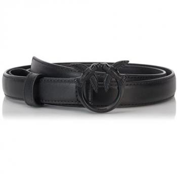 Pinko Women's Love Berry H2 Leather Belt - Black, Size XS
