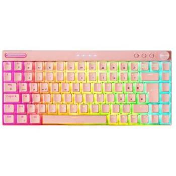 Teclado Mecánico Inalámbrico RGB Rosa Ultra-Compacto 75% Mars Gaming MKCLOUD, Switch Outemu SQ Pro Azul, Idioma Francés